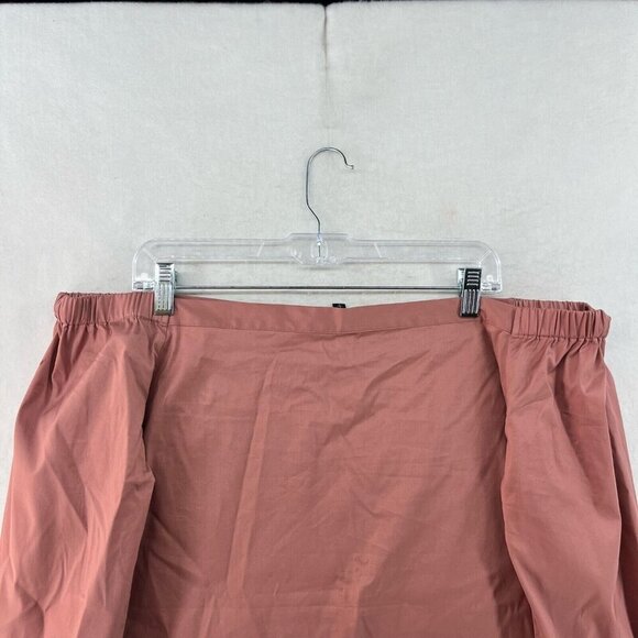 Express Cropped Top Womens L Coral Bell Long Sleeve Off Shoulder Button Up Boho - Picture 8 of 13